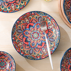 ORLANTIS Vintage Bohemian Underglaze Ceramic Bowl | Yedwo
