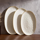 Ocean Wave Stoneware Serving Platters, Set of 3 | Yedwo