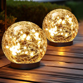 Outdoor Waterproof Cracked Glass Solar Globe Lights | Yedwo Design