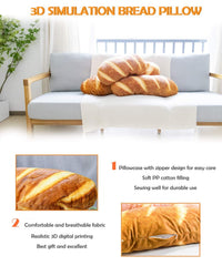 Oversized Soft 3D Toast Bread Plush Pillow Food Cushion | Yedwo