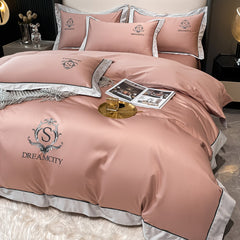 Praha Modern Nordic Long-Staple Cotton Embroidered Bedding Set | Yedwo