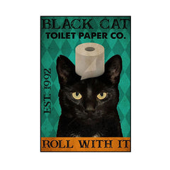 Retro Cat Canvas Wall Art with Premium Frame| Yedwo Design