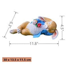 Romantic Blue Rabbit Garden Statue | Yedwo