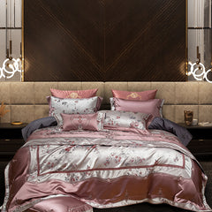 Rose Élegance Luxury Jacquard Cotton Bedding Set | Yedwo