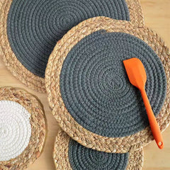 Round Woven Placemats Set of 4 | Yedwo