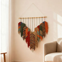 Rustic Boho Macrame Leaf Wall Hanging | Yedwo Design