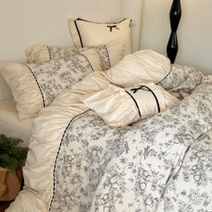 French Vintage Washed Cotton Floral Bedding Set | Yedwo Design