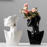 Scandinavian Ceramic Abstract Side Face Vase | Yedwo Design