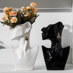 Scandinavian Ceramic Abstract Side Face Vase | Yedwo Design