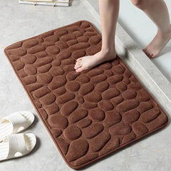 Soft Memory Foam Bath Rug with Cobblestone Embossment | Yedwo Design