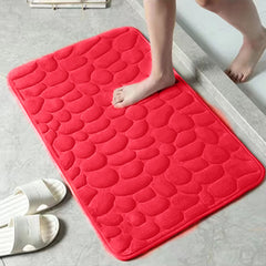 Soft Memory Foam Bath Rug with Cobblestone Embossment | Yedwo Design