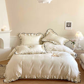 Sweetheart French Ruffle Egyptian Cotton Duvet Cover Set | Yedwo
