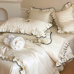 Sweetheart French Ruffle Egyptian Cotton Duvet Cover Set | Yedwo