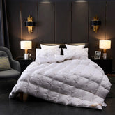 Tanya White Pinch Quilted Goose Down Comforter | Yedwo