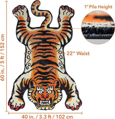Tibetan Tiger Art Rug, Hand-Tufted Statement Piece | Yedwo