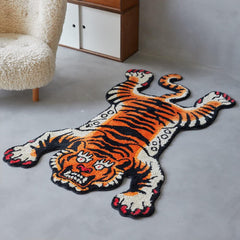 Tibetan Tiger Art Rug, Hand-Tufted Statement Piece | Yedwo