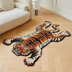 Tibetan Tiger Art Rug, Hand-Tufted Statement Piece | Yedwo