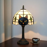 Tiffany Style Black Cat Stained Table Lamp | Yedwo