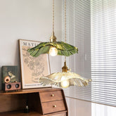 Vintage Brass Sunflower Glass Pendant Light | Yedwo Design