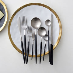 Timeless Black & Silver Flatware Set | Yedwo Design