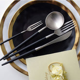 Timeless Black & Silver Flatware Set | Yedwo Design