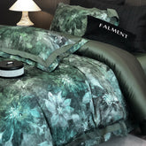 Valmont Agate Green 100s Long-Staple Cotton Sateen Bedding Set | Yedwo