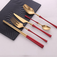Venice Gold Contrast Design Flatware | Yedwo