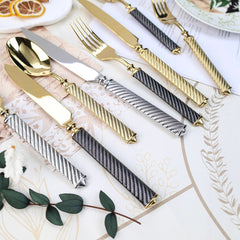 Vierre Collection Luxury Embossed Flatware Set | Yedwo