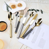 Vierre Collection Luxury Embossed Flatware Set | Yedwo