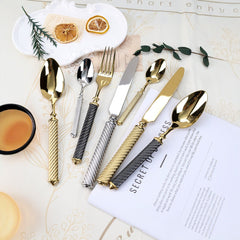 Vierre Collection Luxury Embossed Flatware Set | Yedwo