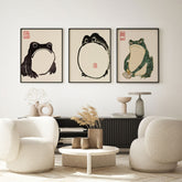 Vintage 3 Frog Prints, Matsumoto Hoji Wall Decor