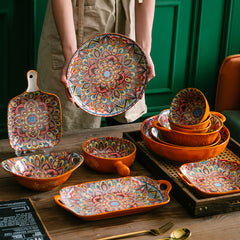 Vintage Bohemian Underglaze Ceramic Bowl | Yedwo