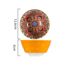 Vintage Bohemian Underglaze Ceramic Bowl | Yedwo
