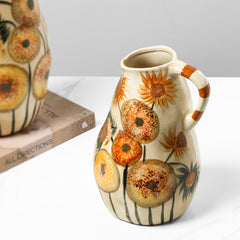 Vintage Hand-Painted Floral Ceramic Vase | Yedwo Design