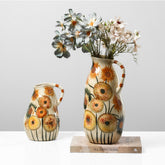 Vintage Hand-Painted Floral Ceramic Vase | Yedwo Design