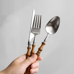 Vintage Handmade Burmese Teak Cutlery Set | Yedwo Design