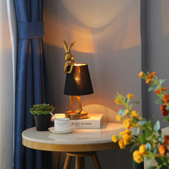 Vintage Antique Gold Bunny Table Lamp | Yedwo