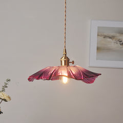 Vintage Brass Sunflower Glass Pendant Light | Yedwo Design