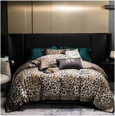 Vintage Leopard Egyptian Cotton 4-Piece Bedding Set | Yedwo