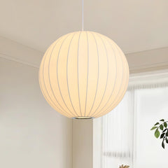 Wabi-Sabi Sculptural Silk Globe Pendant Light | Yedwo