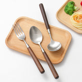 Walnut Handle Stainless Steel Cutlery Set | Yedwo