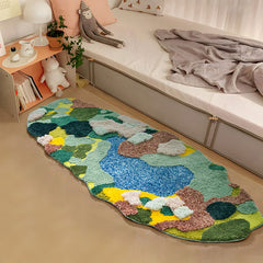 Whimsical Moss & Peach Blossom Island Rug | Yedwo Design