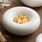 White Brushed Double-Layer Insulated Deep Plate | Yedwo Design