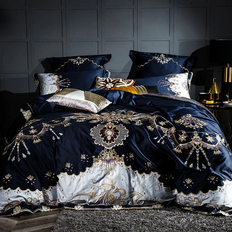 4/6Pcs Top-Level Egypt Cotton Royal Luxury Bedding Set Embroidery Queen King  Sz