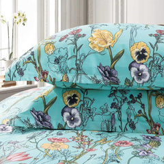400tc Cotton Vintage Botanical Flower Print Bedding Set | Yedwo Home