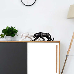 Abstract Geometric Style Resin Leopard Sculpture Home Office Desktop Decoration Gift
