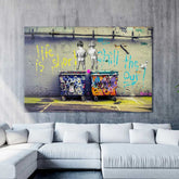 Banksy Peeing Boys Graffiti Street Art Wall Art | Yedwo