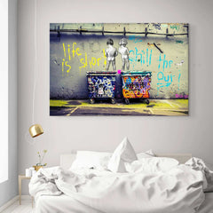 Banksy Peeing Boys Graffiti Street Art Wall Art | Yedwo