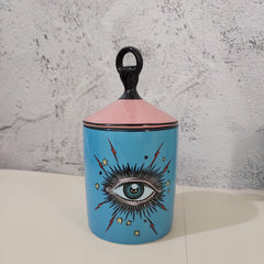 Big eyes jar with lids ceramic cans