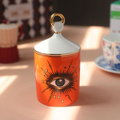 Big eyes jar with lids ceramic cans
